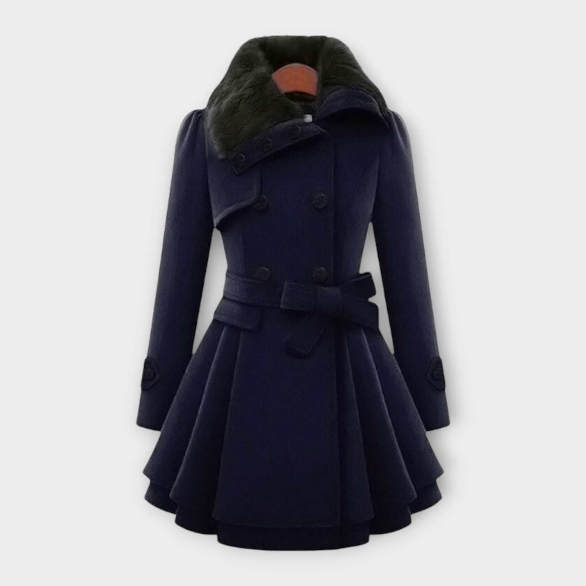 Tess - Elegant Coat with Faux Fur