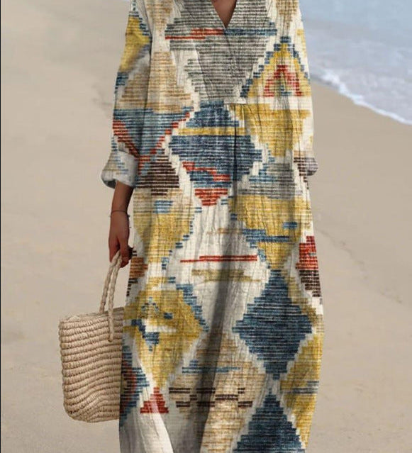 Lucy - Bohemian-Inspired Dress with Ethnic Prints