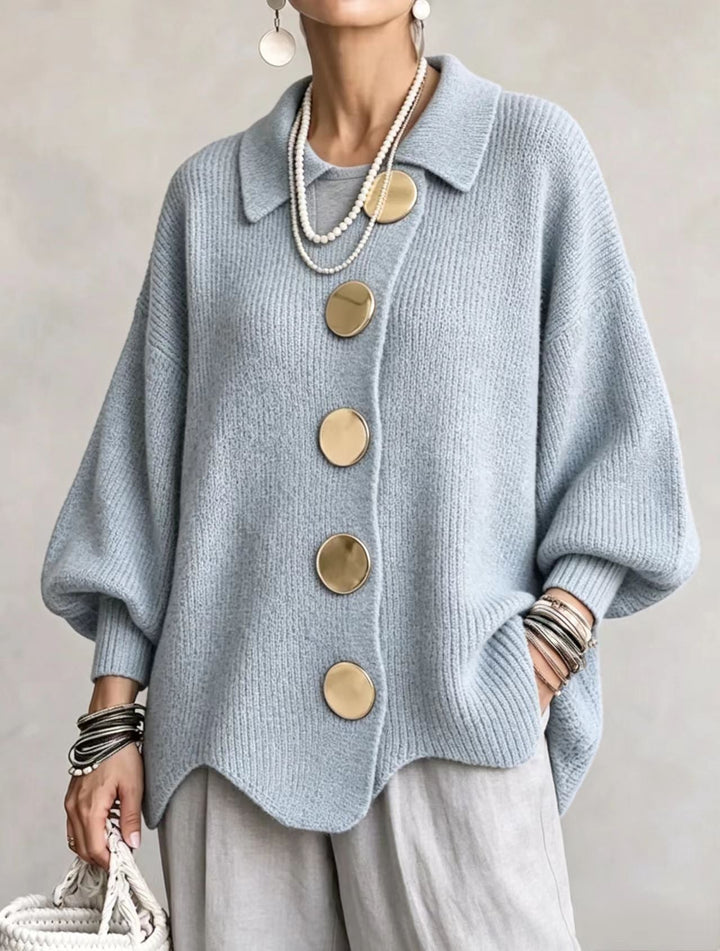 CHARLOTTE | Cardigan Oversized da Donna con Collo a Costine
