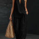 Zoë™ Sleeveless Set with Wide Trousers