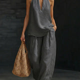 Zoë™ Sleeveless Set with Wide Trousers