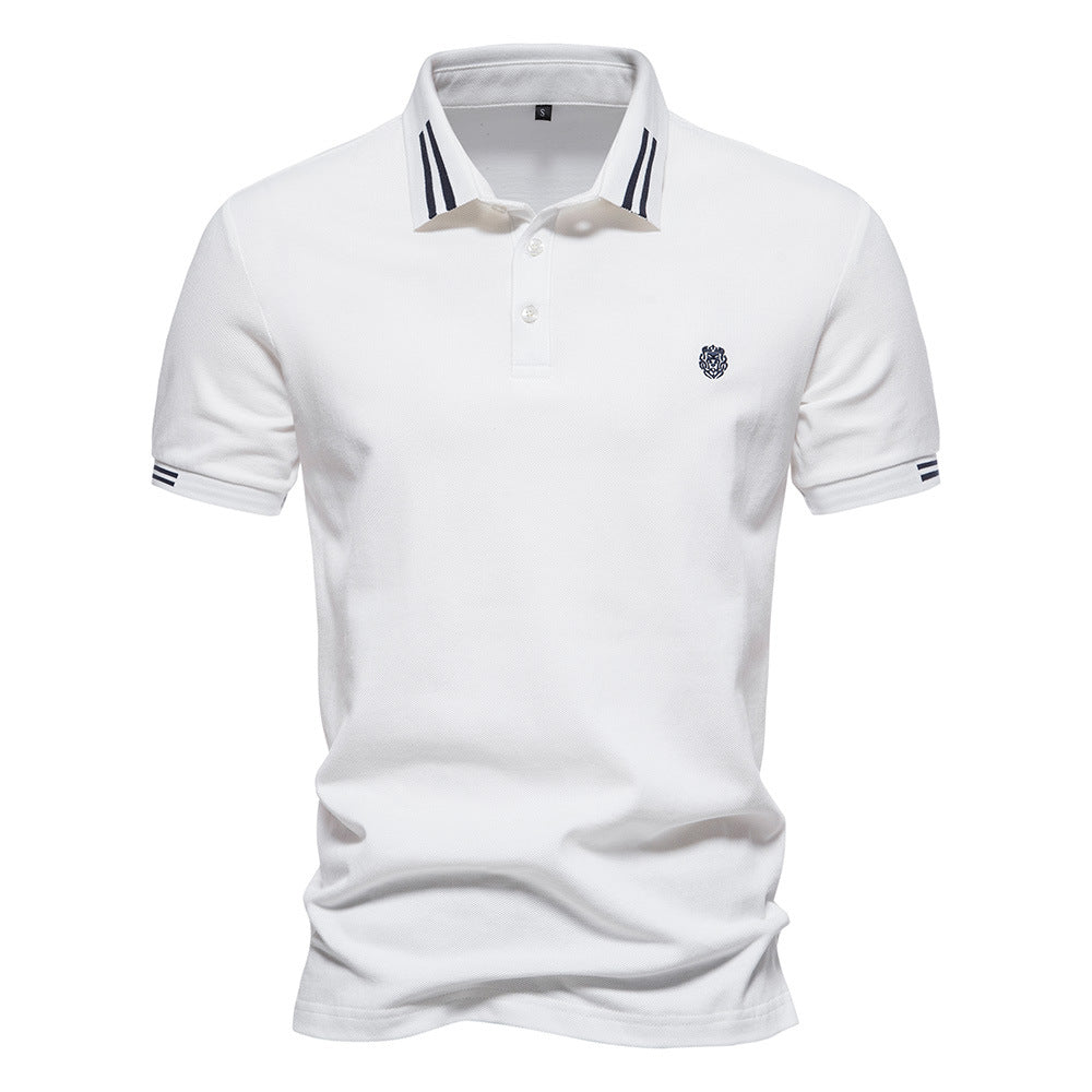 Angus - Striped Structured-Collar Polo