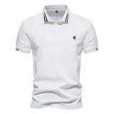 Angus - Striped Structured-Collar Polo