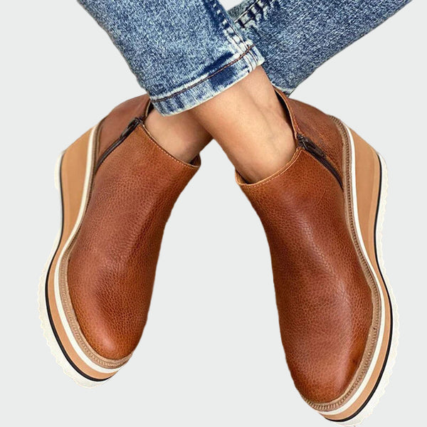 Kiara - Inka's Faux Leather Ankle Boots