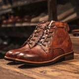 Nate - Retro Round-Toe Boots