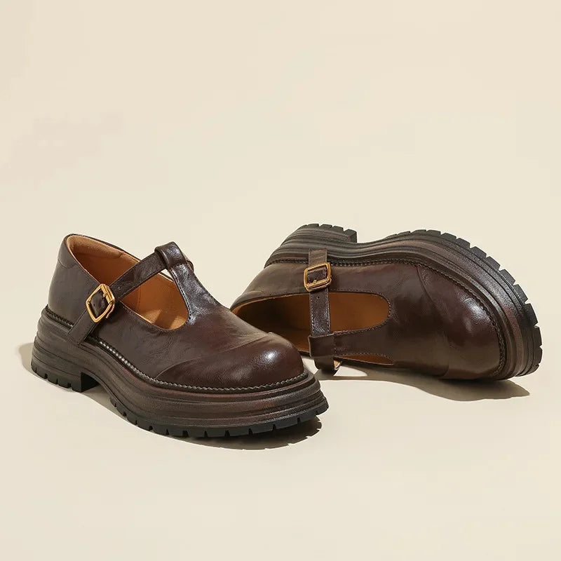 Isadora - Elegant Faux Leather Mary Jane Shoes