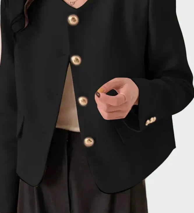Lena - Gold Button Blazer