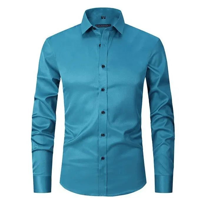 Nate - Wrinkle-Resistant Polyester-Blend Shirt