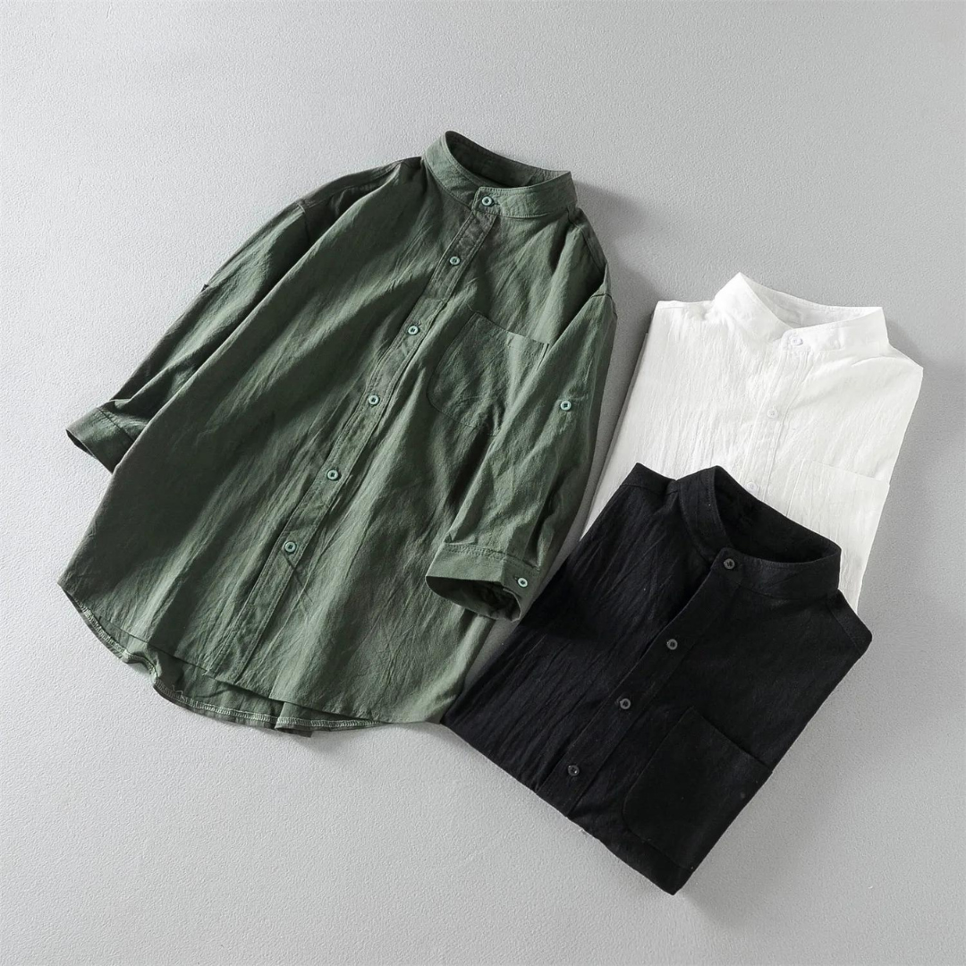 Owen - Elegant Mandarin Collar Shirt