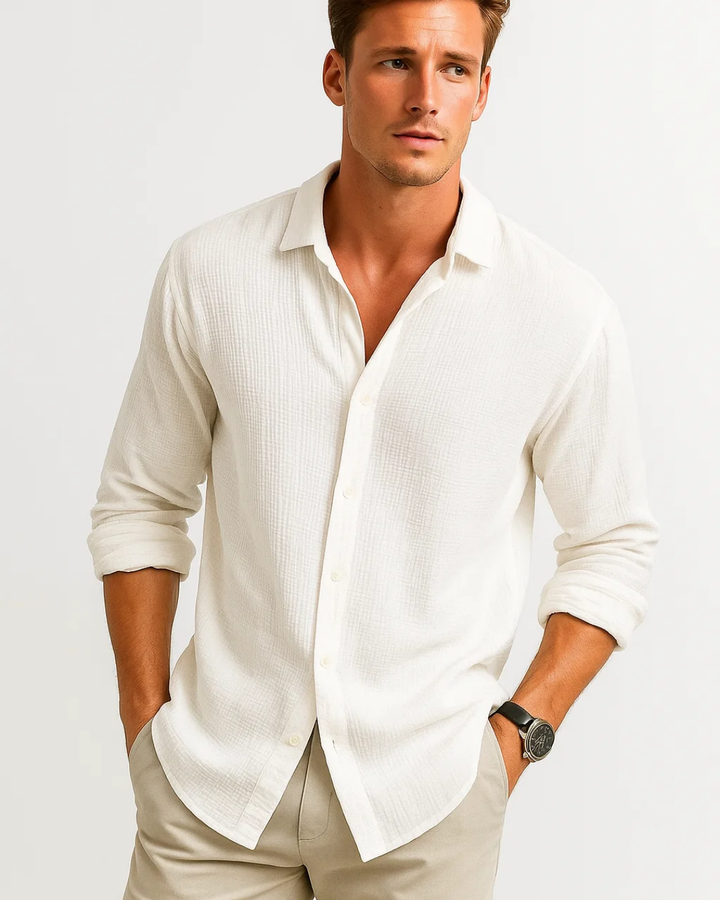 Angus - Smart Collar Button-Up Shirt