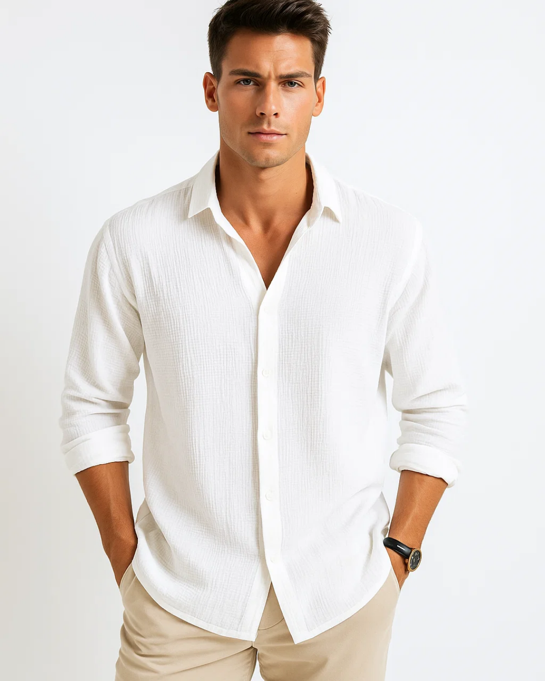 Angus - Smart Collar Button-Up Shirt