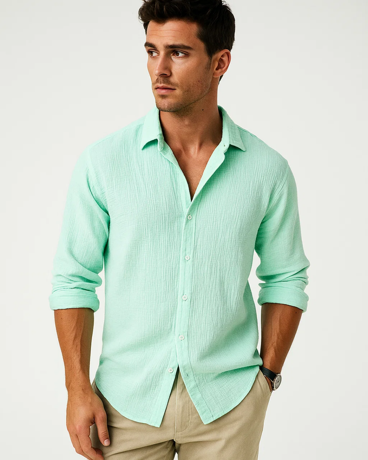 Angus - Smart Collar Button-Up Shirt