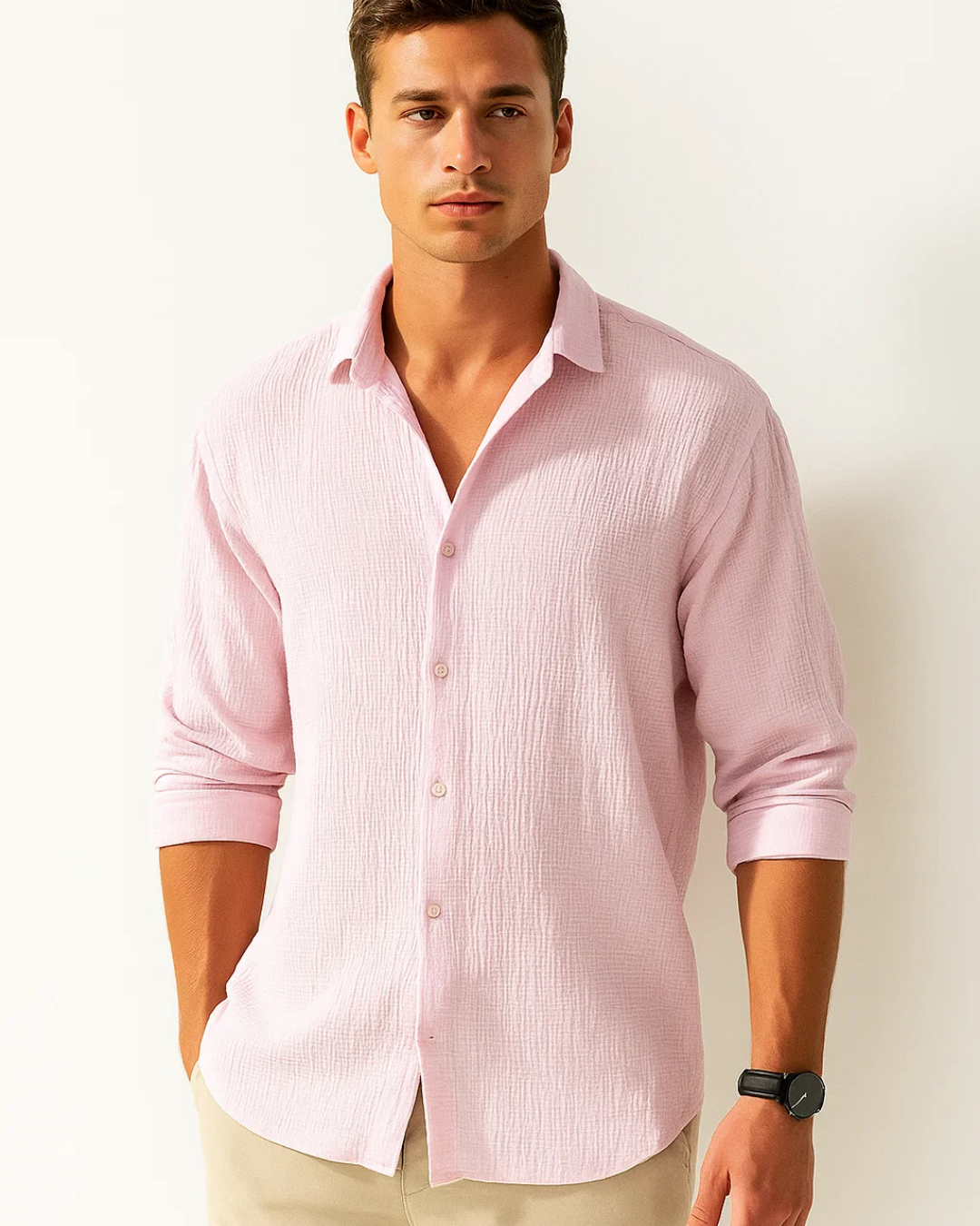 Angus - Smart Collar Button-Up Shirt