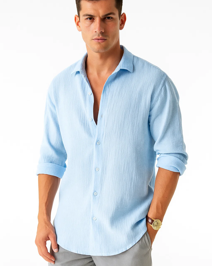 Angus - Smart Collar Button-Up Shirt