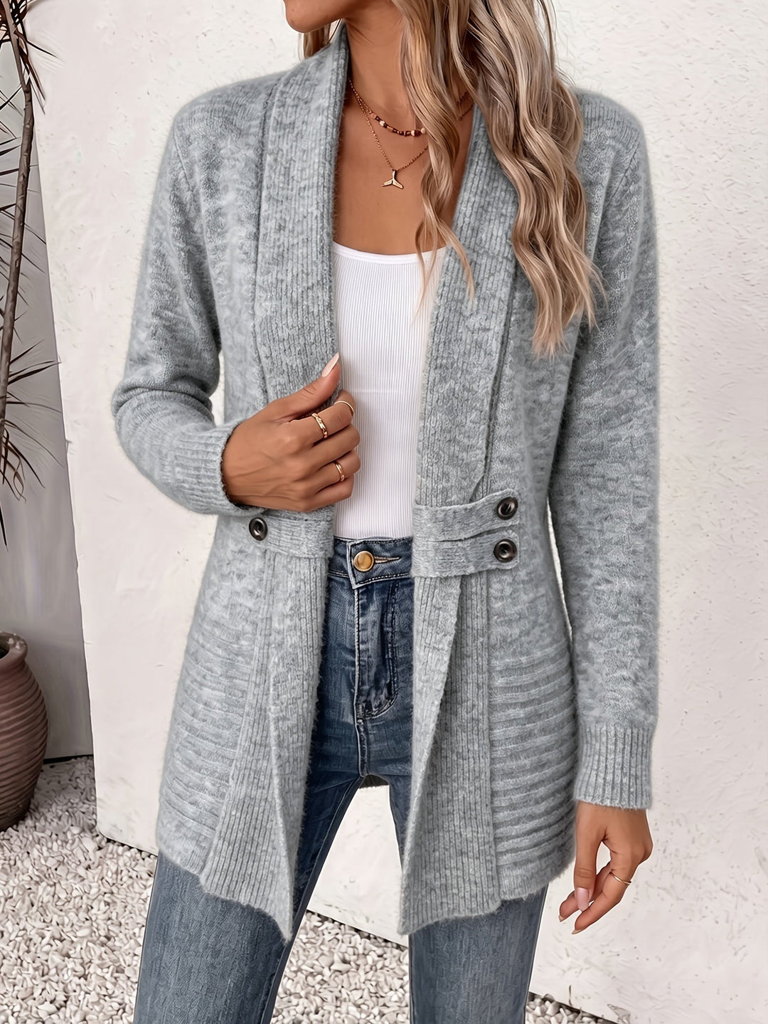 AUBREY | Cardigan da Donna con Apertura Frontale e Vita Cucita
