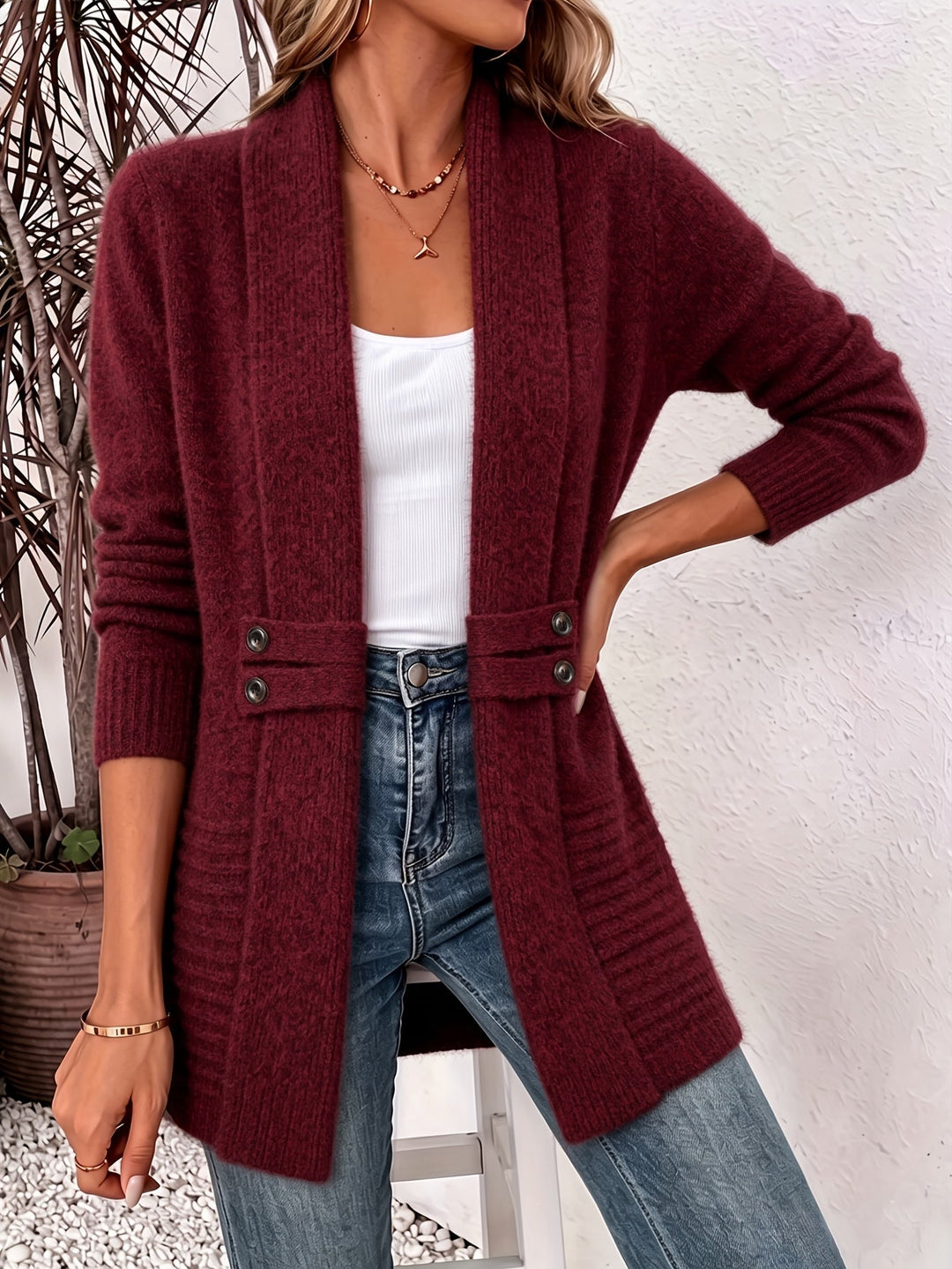 AUBREY | Cardigan da Donna con Apertura Frontale e Vita Cucita