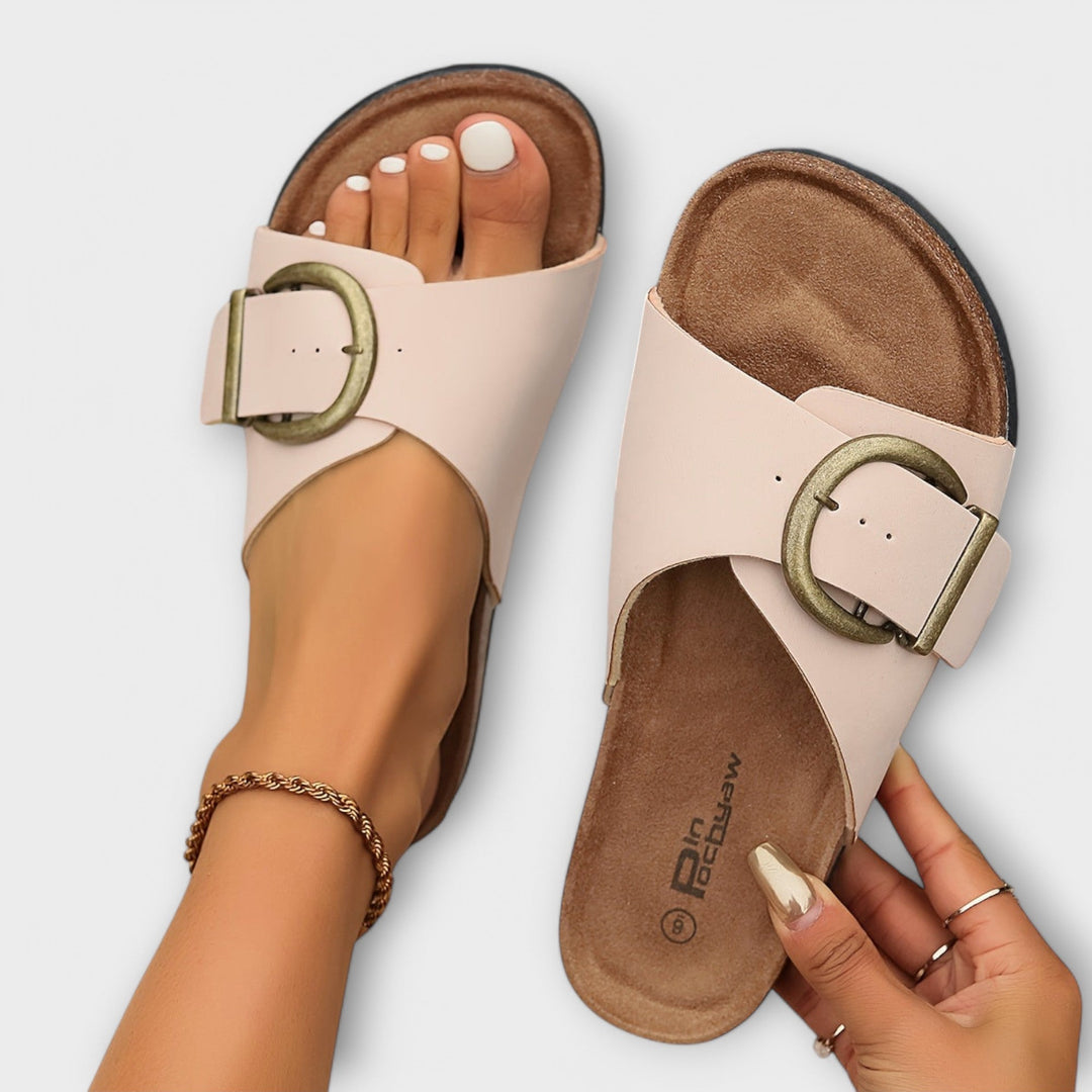 Margarete - Cork Slippers with Toe Strap