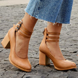 Ashleigh - Smooth Ankle Strap Platform Sandals