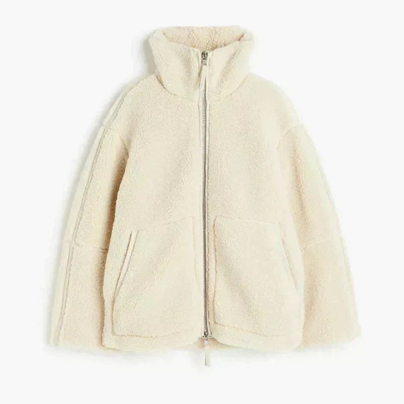 NADIA | Giacca Teddy Oversize con Collo Alto da Donna