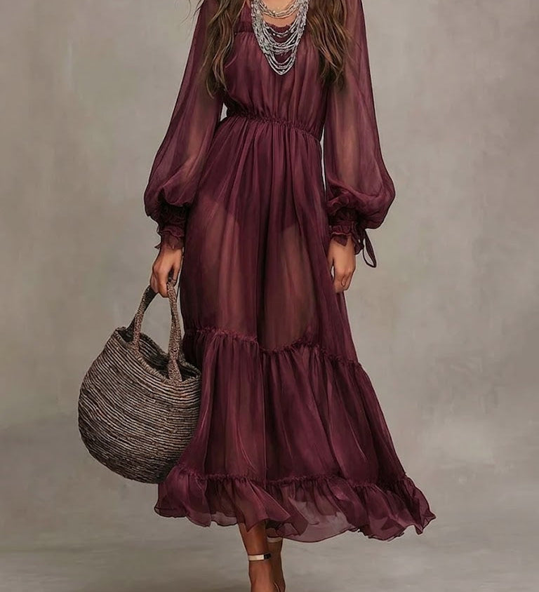 Ella | Midikleid elegant mit V-Ausschnitt