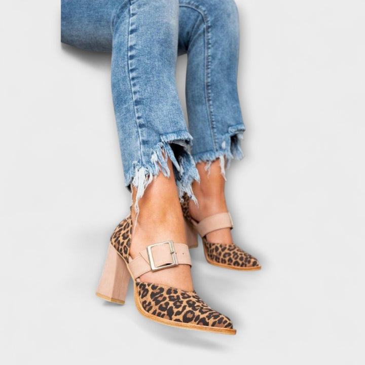Adelgunde - Leopard Print Heeled Sandals