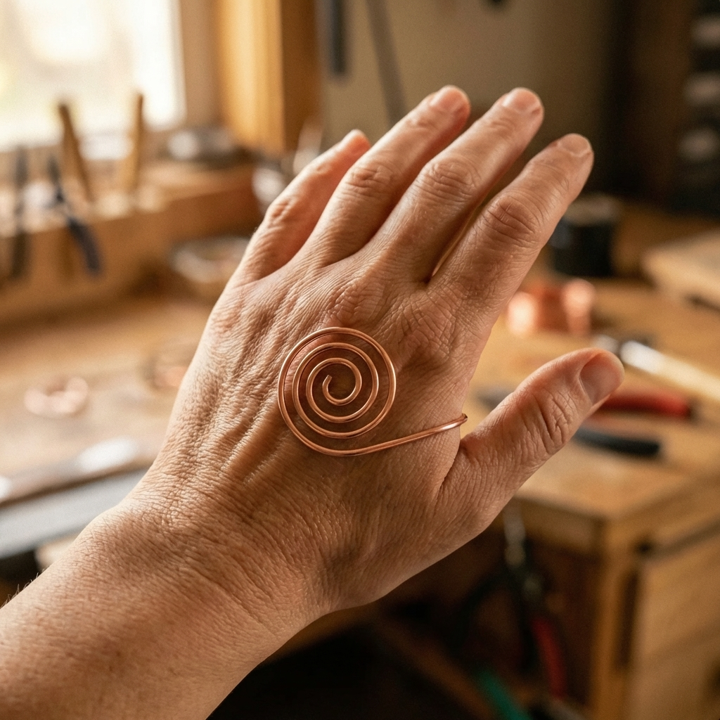 Flusso Fatta a Mano Spirale in Rame