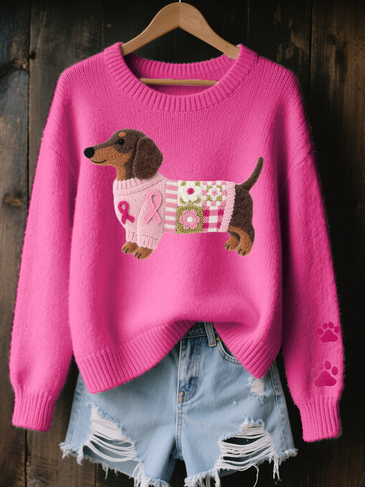 CHLOE | Maglione a Maglia Ricamato con Bassotto da Donna