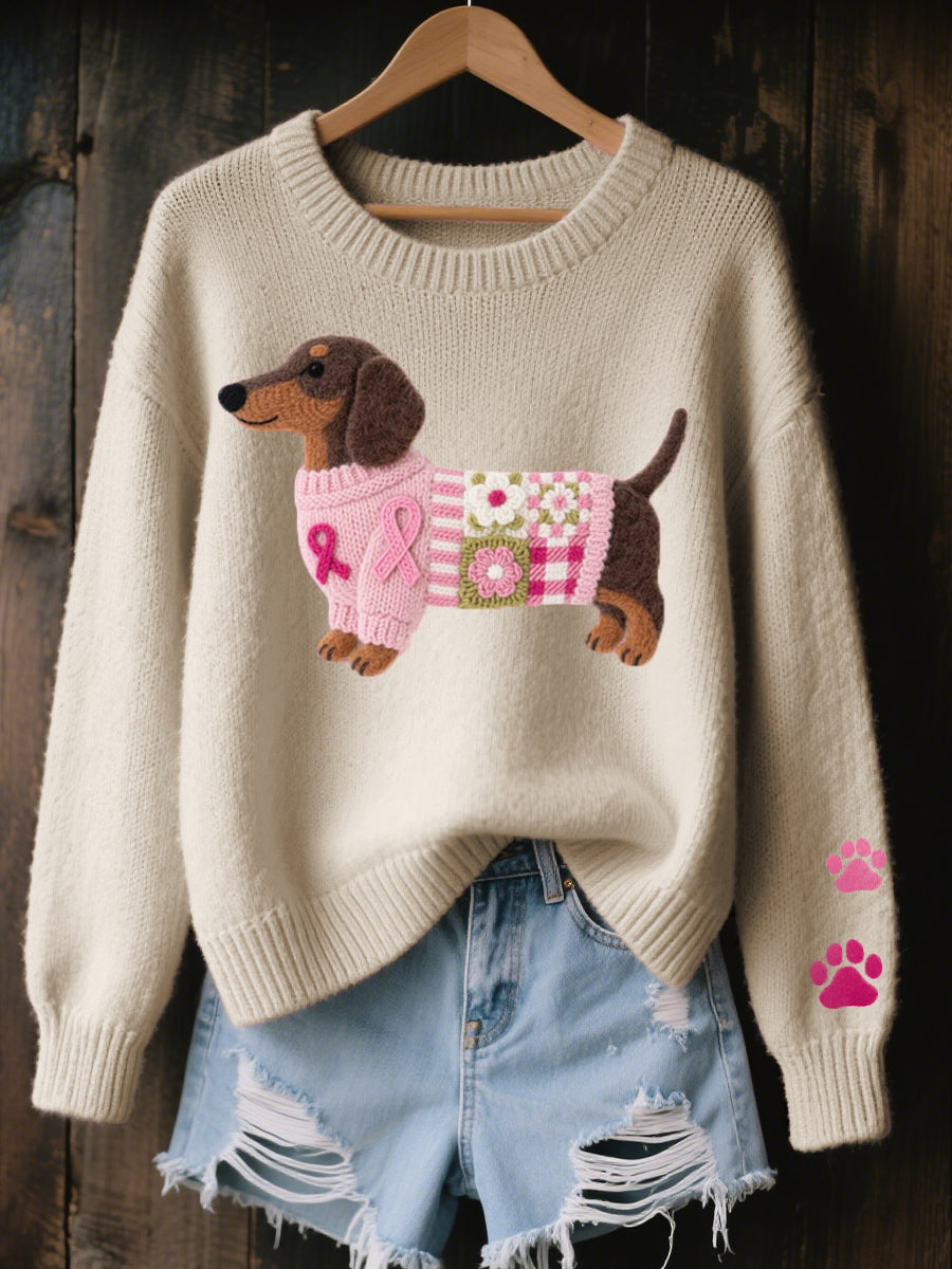 CHLOE | Maglione a Maglia Ricamato con Bassotto da Donna
